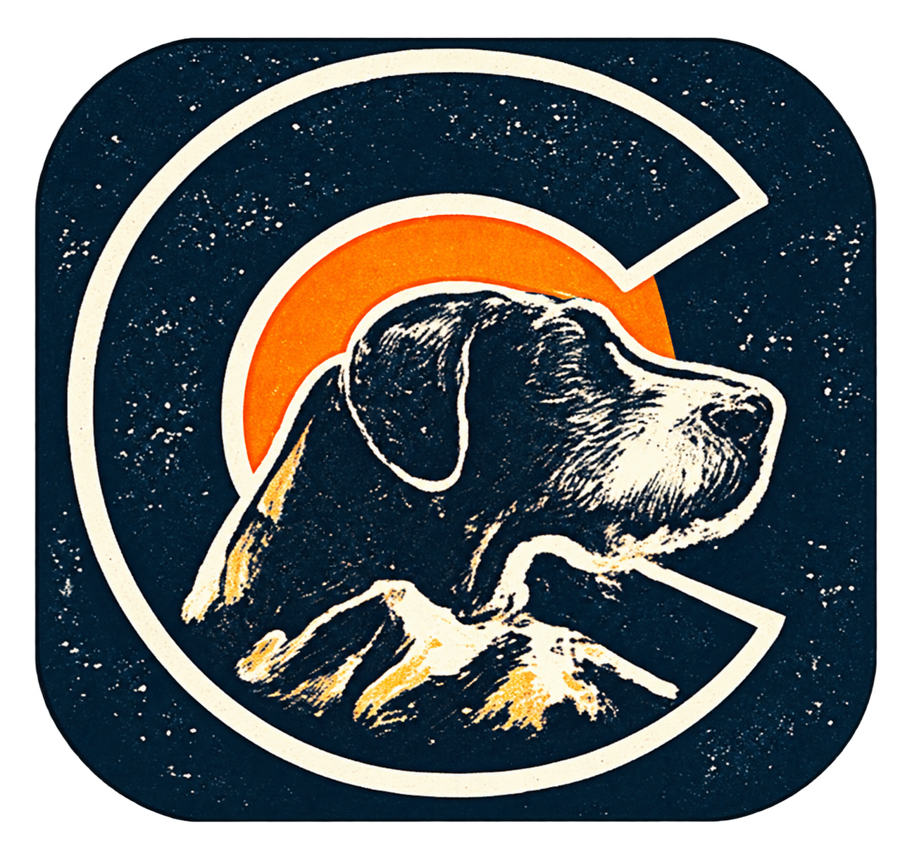 Raising Kain dog and Colorado mountain icon